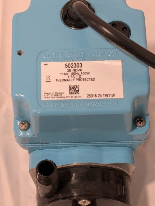 Little Giant Submersible Pump: 1.7 Amp Rating Nylon Housing 502303