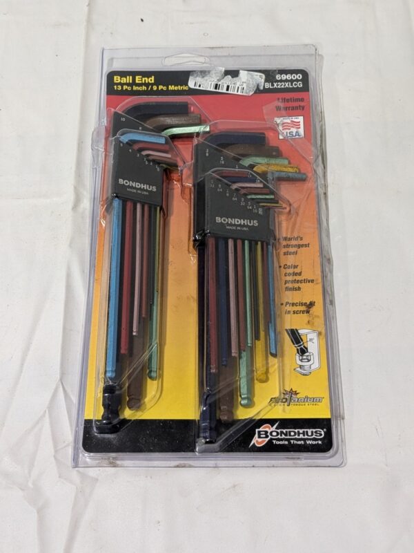 BONDHUS 22 Piece L-Key Ball End Hex Key Set 69600