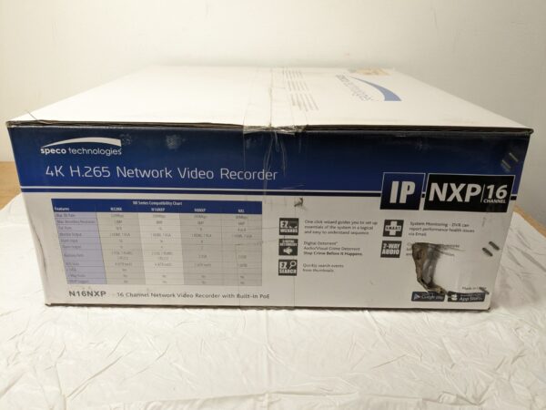 Speco 16 Channel 4K Plug/Play Network Video Recorder w/Built-In POE4TB N16NXP4TB