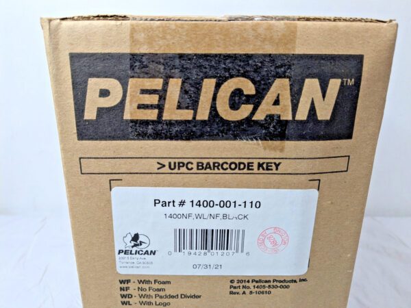 Pelican 1400NF Case without Foam Black 1400-001-110