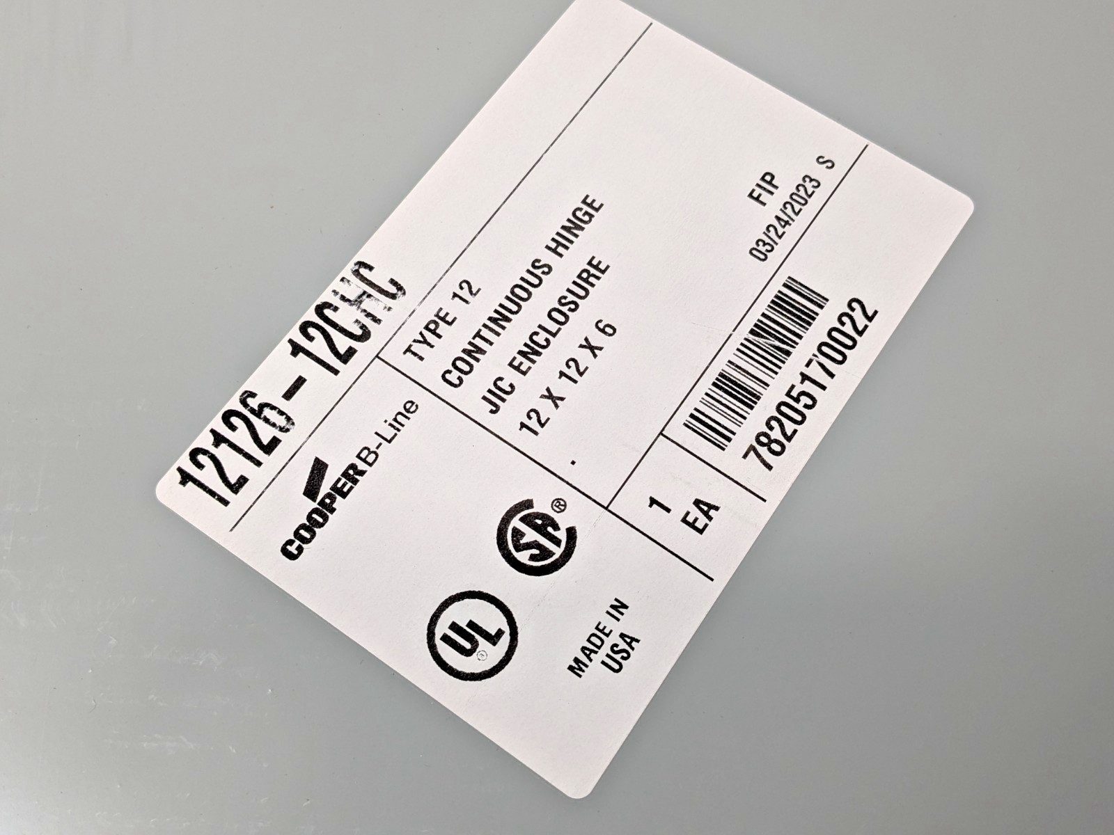 Cooper B-Line Standard Electrical Enclosure Steel NEMA 12 & 13 78205170022