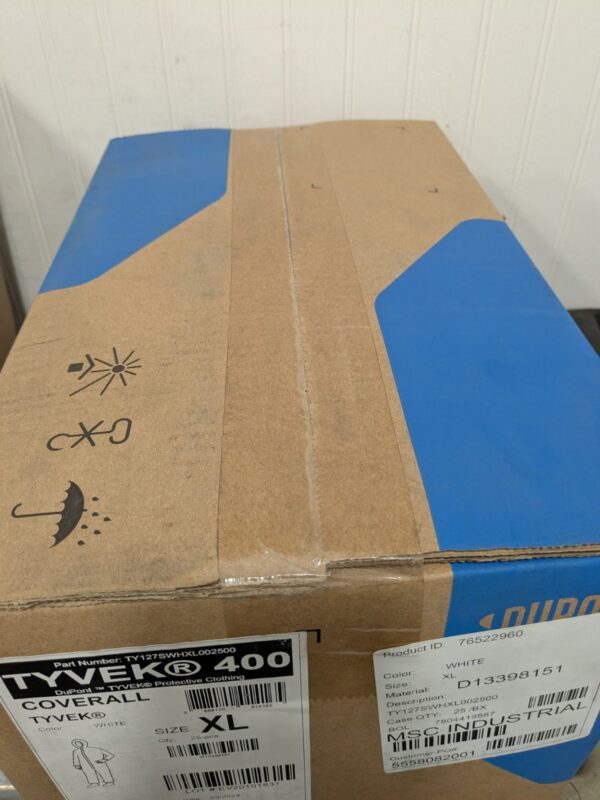 DUPONT Disposable Coveralls Abrasion Liquid Size XL 25pk TY127SWHXL002500