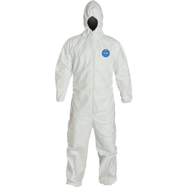 DUPONT Disposable Coveralls Water & Liquid Prot., Sz 3XL Qty 25 TY127SWH3X002500
