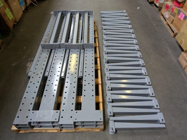 Lot of 4 MECO Single Sided Cantilever Rack Unit 8 Ft. Height 5000 Lb. Capacity
