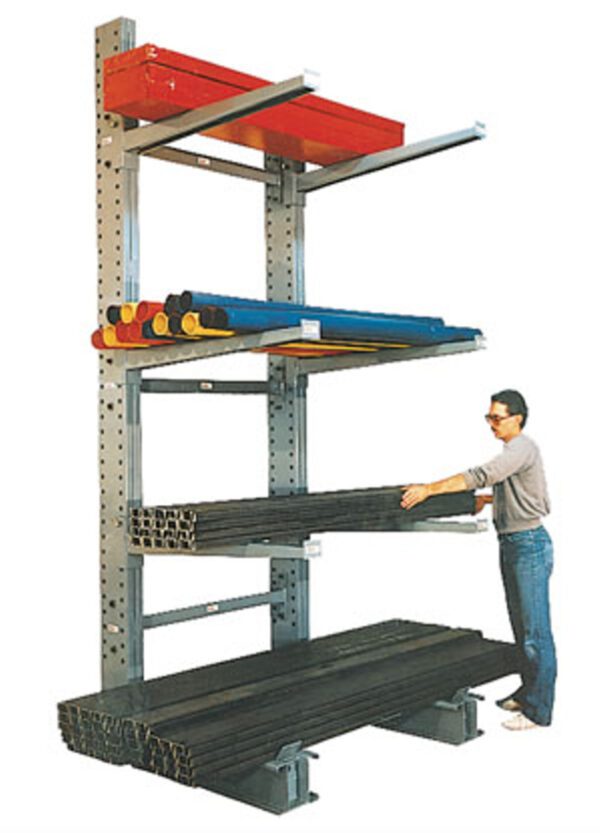 Lot of 4 MECO Single Sided Cantilever Rack Unit 8 Ft. Height 5000 Lb. Capacity
