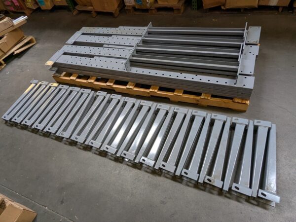Lot of 4 MECO Single Sided Cantilever Rack Unit 8 Ft. Height 5000 Lb. Capacity