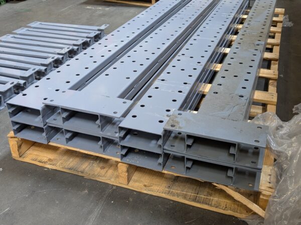 Lot of 4 MECO Single Sided Cantilever Rack Unit 8 Ft. Height 5000 Lb. Capacity