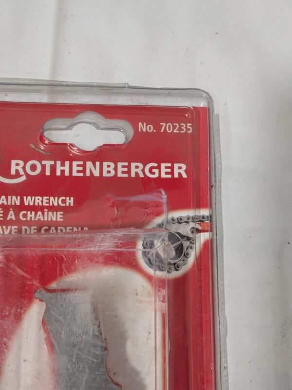 ROTHENBERGER Chain & Strap Wrench: 12" Max Pipe, 13-3/4" Chain Length 70235
