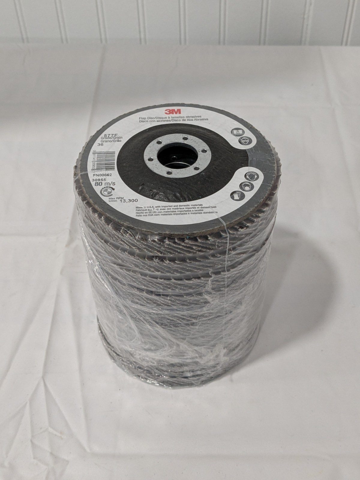 3M Flap Disc: 4-1/2" Dia, 7/8" Hole, 36G, ZA, Type 27 Qty 10 7010363142