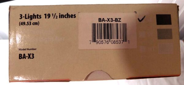 WAC 3-lens Under Cabinet Light Bar 19-1/2" 18W BA-X3-BZ
