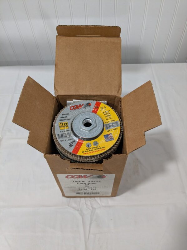CGW Flap Disc: 4-1/2" Dia, 40 Grit, Zirconia Alumina, Type 29 Qty 10 42372