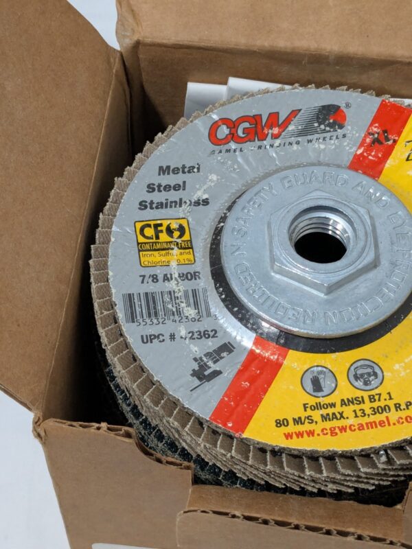 CGW Flap Disc: 4-1/2" Dia, 40 Grit, Zirconia Alumina, Type 29 Qty 10 42372