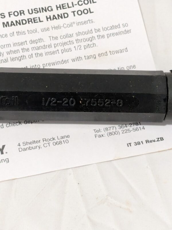HELI-COIL Thread Insert Hand Installation Tool: 1/2-20 7552-8