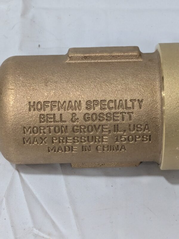 HOFFMAN Cast Brass Water Vent 1/8" Inlet, 3/4" Outlet, 150 Max psi 401485