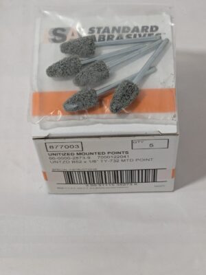 SA Mounted Point: 3/4" Thick, 1/8" Shank Dia, B52, Fine Box of 5 7000122041
