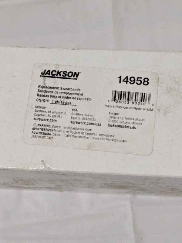 Jackson Safety Cloth Replacement Sweatband Box of 12 14958