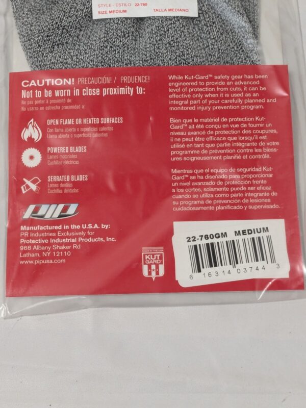 PIP Cut-Resistant Glove: Kut-Gard ANSI Cut A7 Sz M 2 Pack 22-760GM