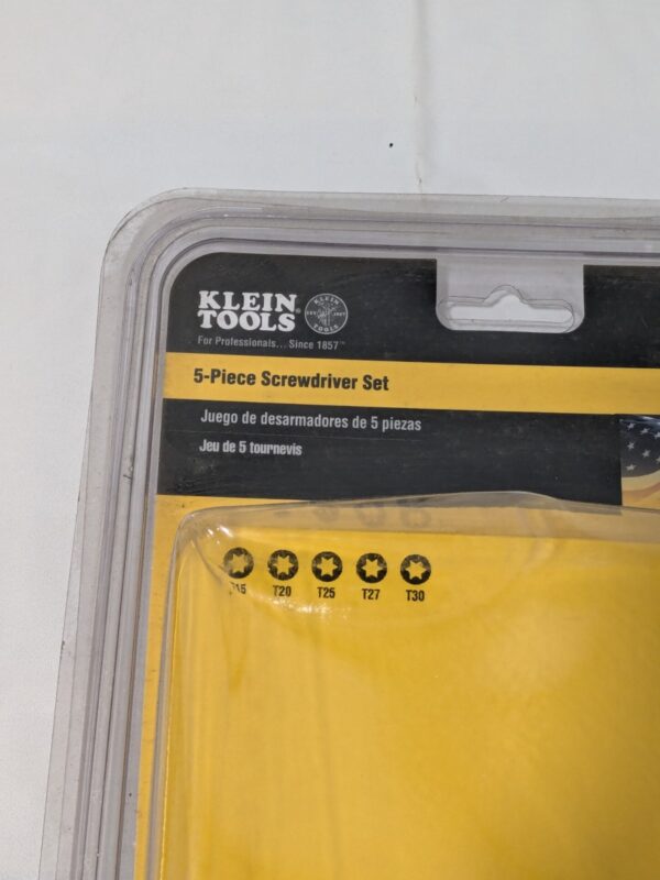 Klein Tools Screwdriver Set: 5 Pc, Torx 19555