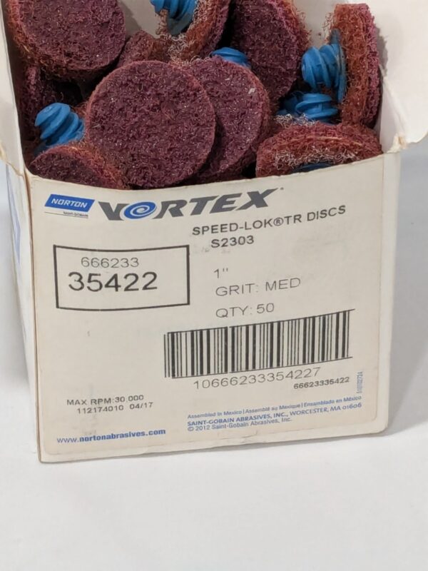 Norton Quick-Change Disc: Type R, 1" Dia, AO, Non-Woven Box of 50 66623335422