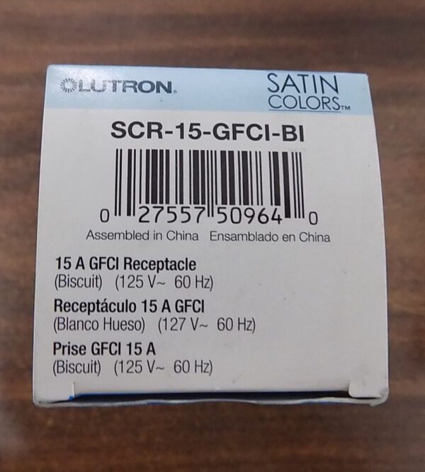 Lutron SCR-15-GFCI-Bl Satin Colors 15A GFCI Electrical Socket Receptacle