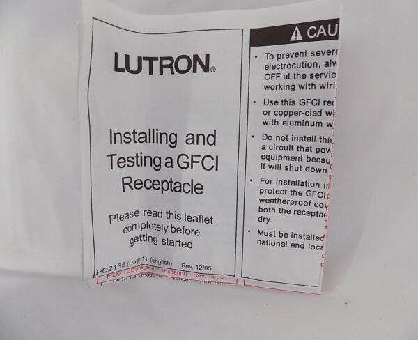 Lutron SCR-15-GFCI-ES Satin Colors 15A GFCI Electrical Socket Receptacle