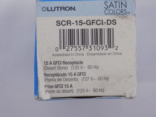 Lutron SCR-15-GFCI-DS Satin Colors 15A GFCI Electrical Socket Receptacle