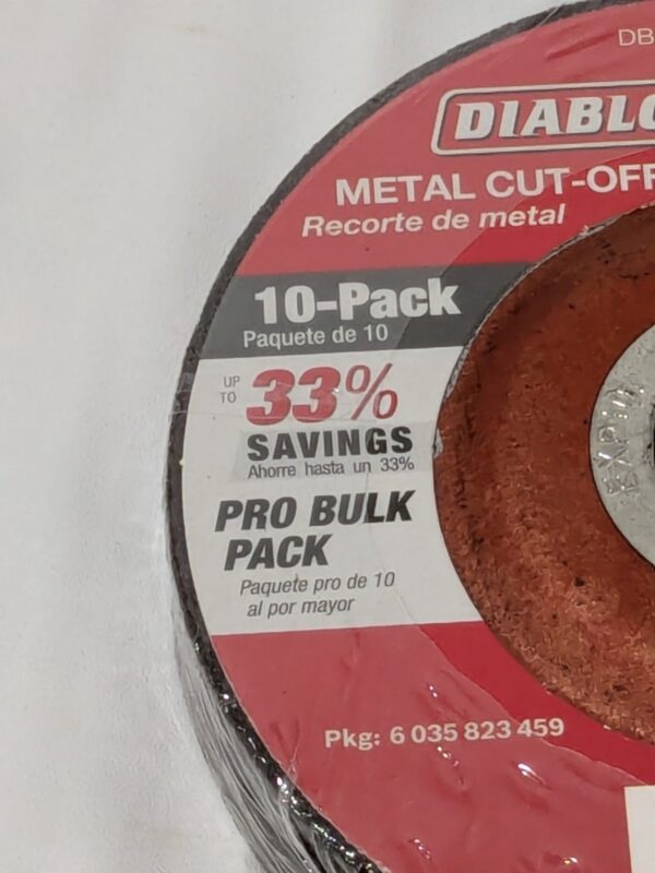DIABLO Depressed-Center Wheel 4-1/2" Dia 1/16" Thic 7/8" Hole 10PK DBD045063710F