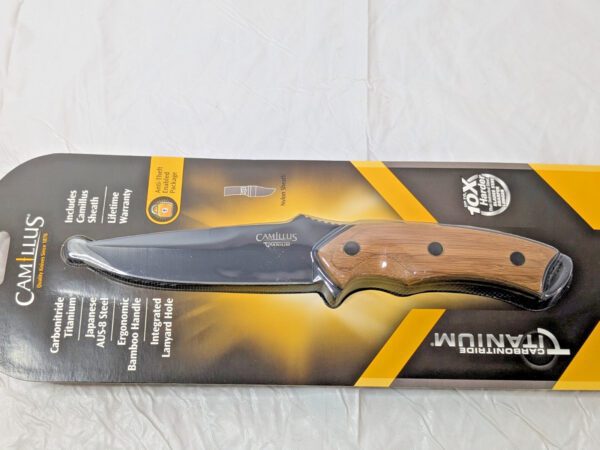 Camillus 10" Carbonitride Titanium Fixed Blade Knife w/Bamboo Handle 18508
