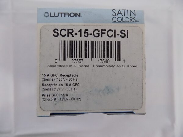 Lutron SCR-15-GFCI-SI Satin Colors 15A GFCI Electrical Socket Receptacle