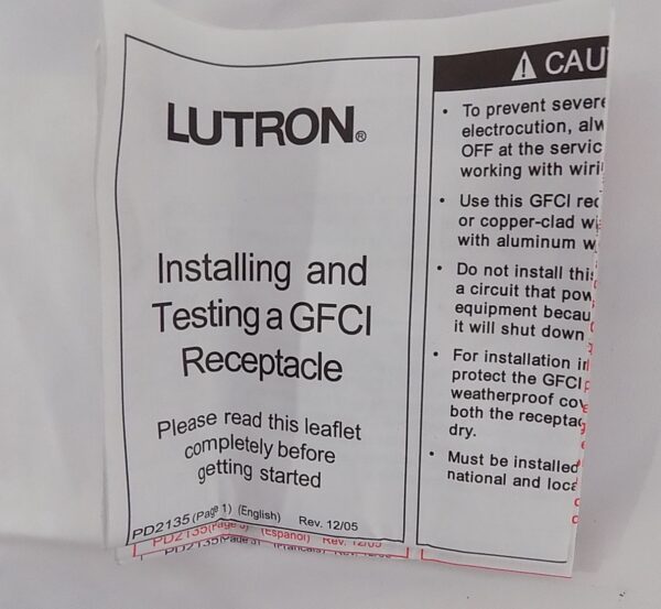 Lutron SCR-15-GFCI-SI Satin Colors 15A GFCI Electrical Socket Receptacle
