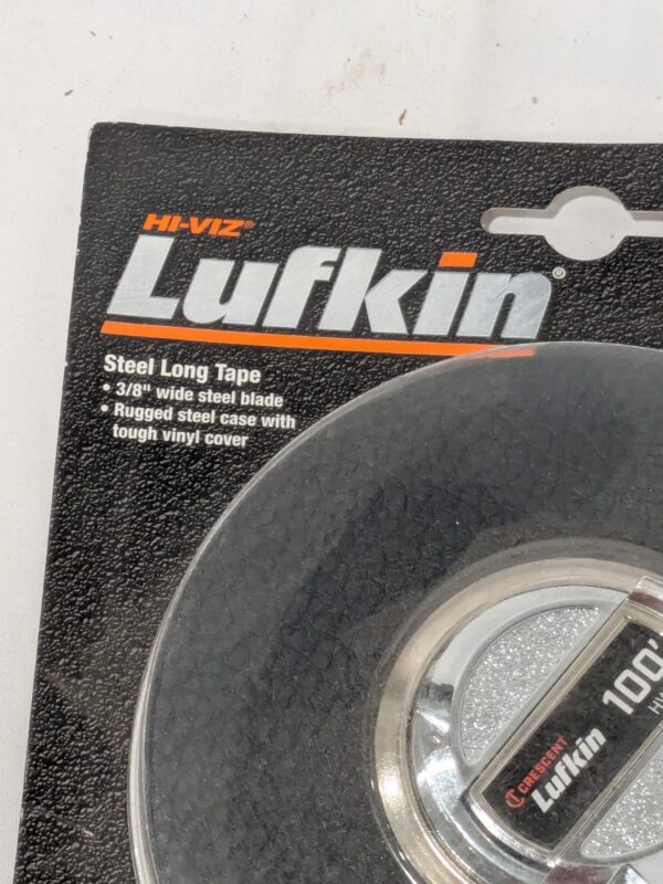 Lufkin Tape Measure: 100' Long, 3/8" Width, Yellow Blade HW226