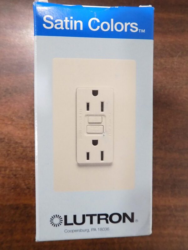 Lutron SCR-15-GFCI-SW Satin Colors 15A GFCI Electrical Socket Receptacle