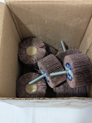 Merit Mounted Flap Wheel: 2" Dia, 1" Face, 60 Grit, AO Box of 10 08834137370