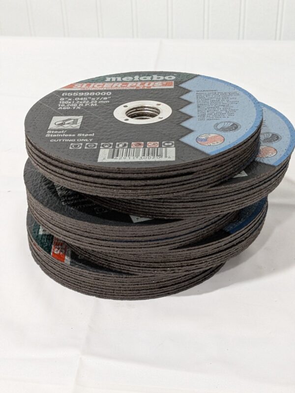 Metabo Cutoff Wheel Type 1, 6" Dia, 0.0450" Thick, 7/8" Hole Box of 50 655998000