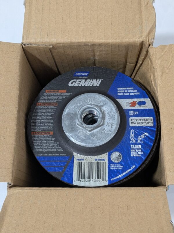 Norton Depressed-Center Wheel Type27 4-1/2" Dia 1/8" Thick Box of 10 66252843590