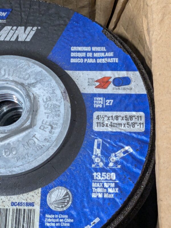 Norton Depressed-Center Wheel Type27 4-1/2" Dia 1/8" Thick Box of 10 66252843590
