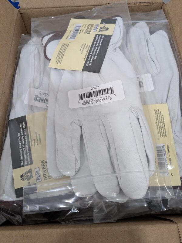 Steiner Work Gloves: Sz L, Goatskin Leather, Drivers Box of 9 Pairs 0200-L