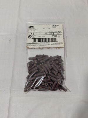 3M Straight Cartridge Roll: 1/4" Dia, 120 Grit, AO Pack of 100 7100080023