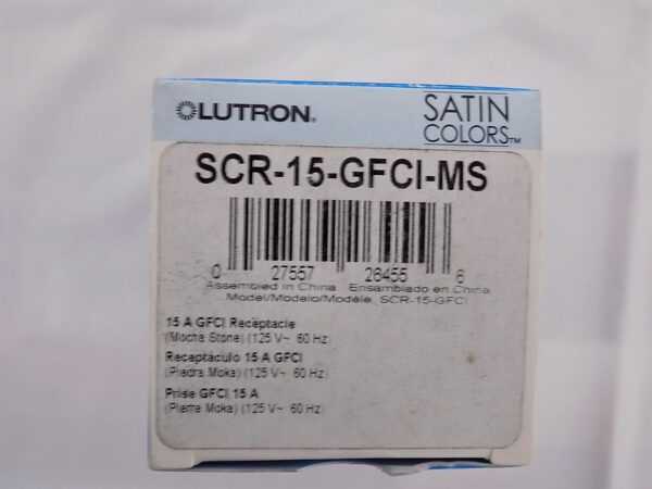 Lutron SCR-15-GFCI-MS Satin Colors 15A GFCI Electrical Socket Receptacle