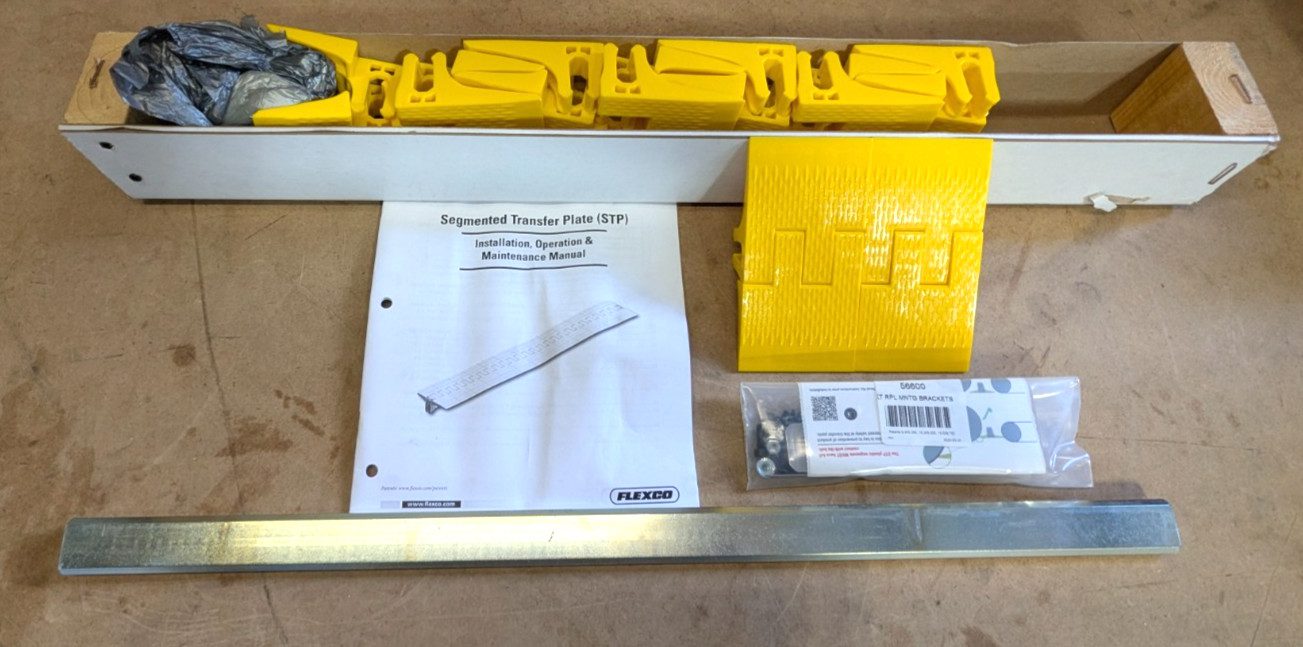 FLEXCO Segmented Transfer Plate 6" x 24" Wide 56112 TGB-6/152-3/3-24/610