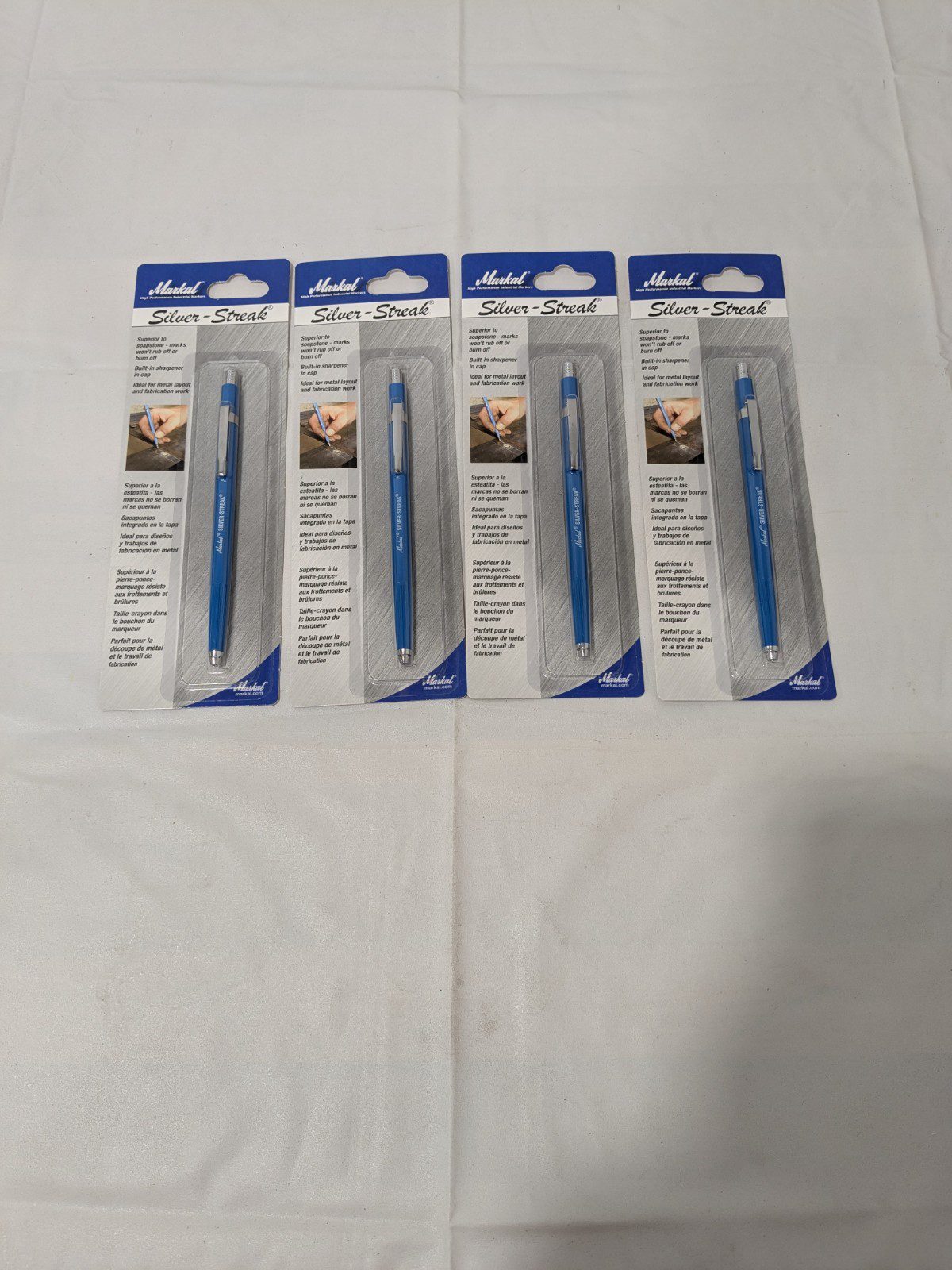 Markal Welder's Pencil: Metallic Silver, Round Tip 4 Packs 96006