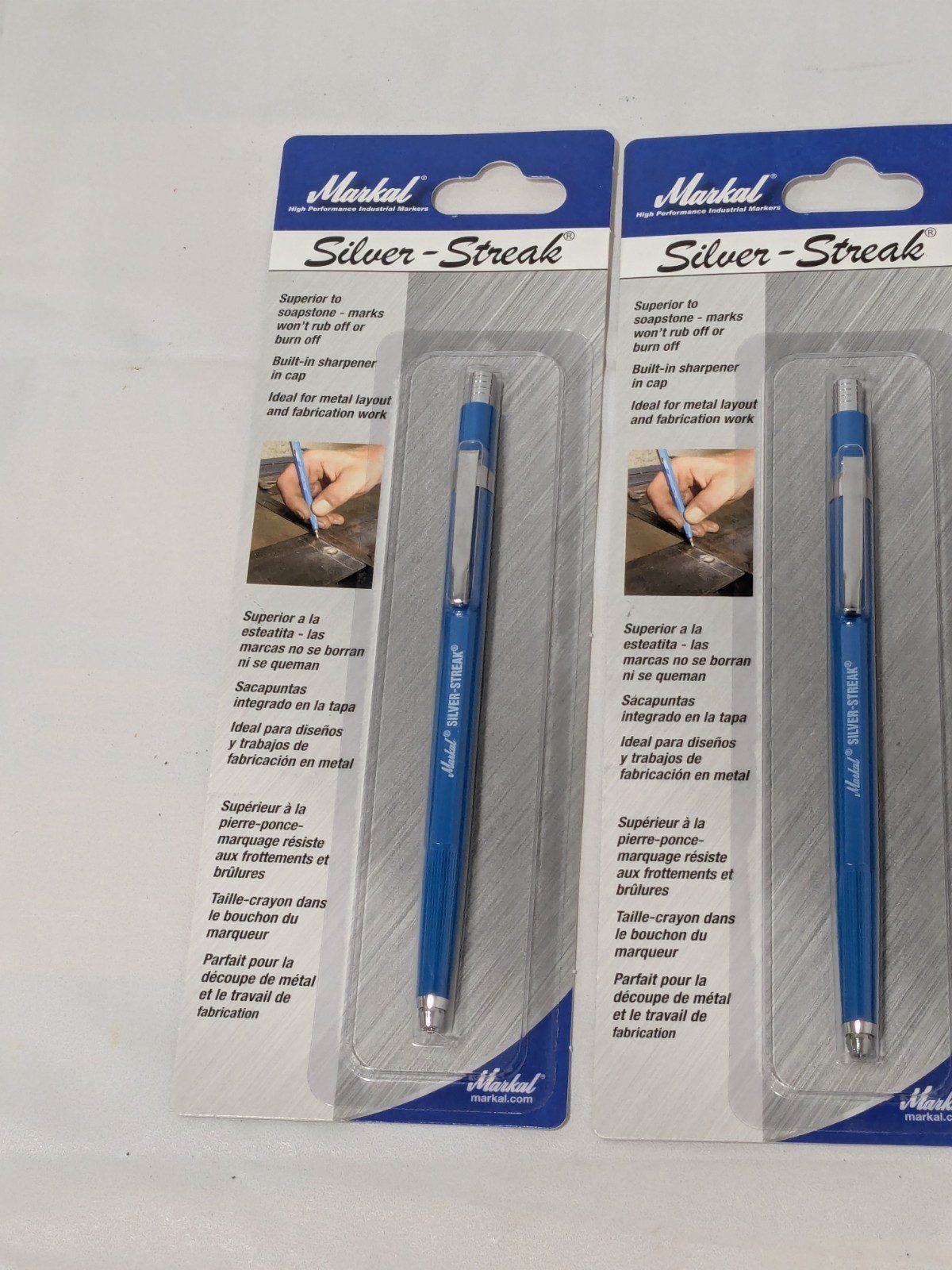 Markal Welder's Pencil: Metallic Silver, Round Tip 4 Packs 96006