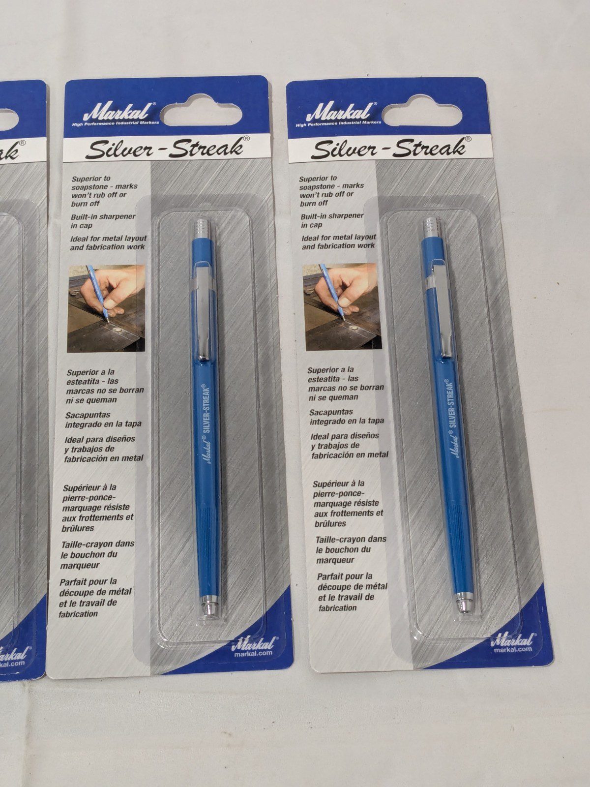 Markal Welder's Pencil: Metallic Silver, Round Tip 4 Packs 96006
