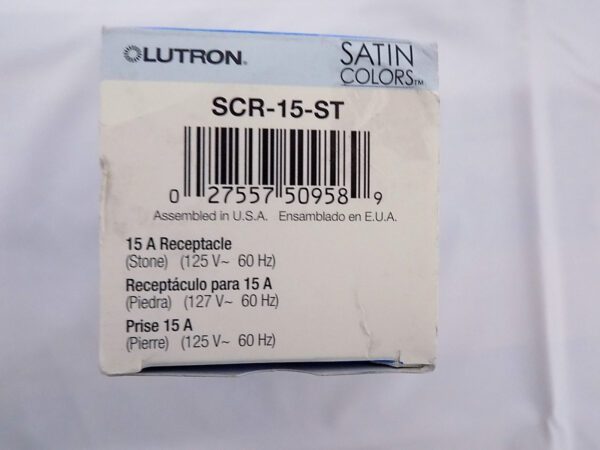 Lutron SCR-15-ST Satin Colors 15A Duplex Electrical Socket Receptacle Stone