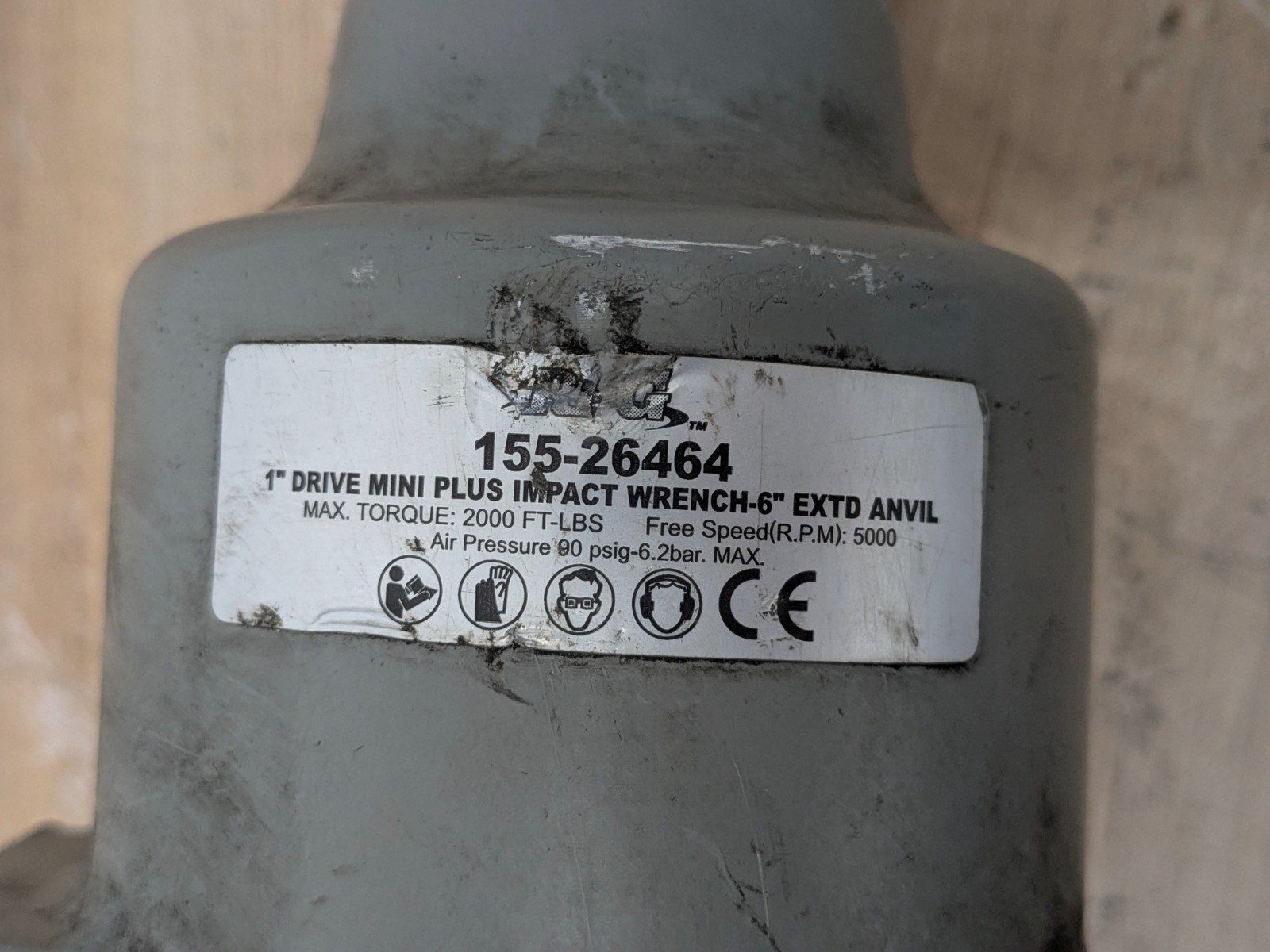 RPG Pneumatic Impact Wrench w/ Extended Anvil 1" Drive 155-26464 Parts / Repair