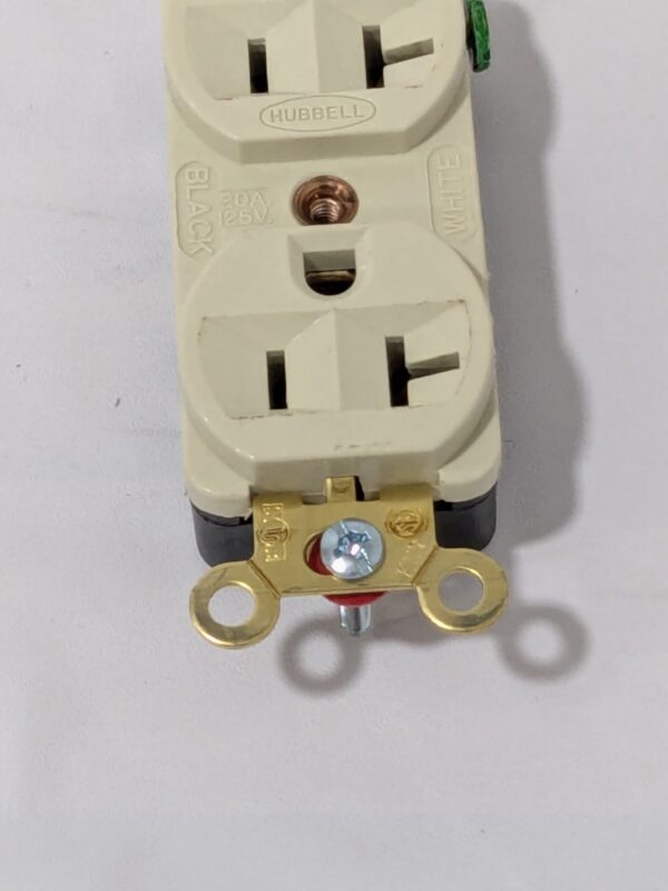 Hubbell Straight Blade Duplex Receptacle: NEMA 5-20R, 20 Amps HBL5352I