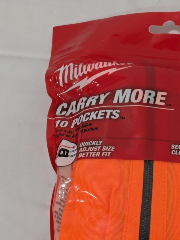 MILWAUKEE TOOL High Visibility Vest: 4X/5X-Large, Zipper Closure 48-73-5148