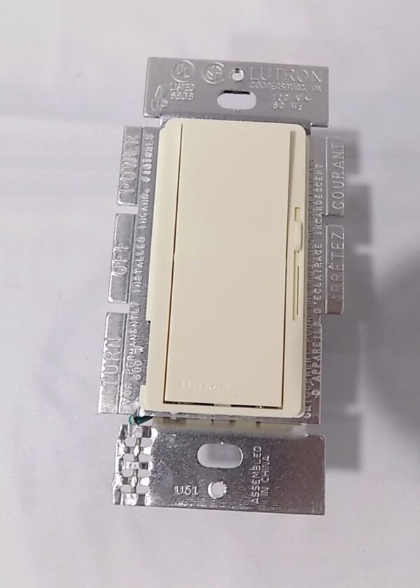 Lutron DV-600P-AL Diva 600W Incandescent / Halogen Single Pole Dimmer Almond