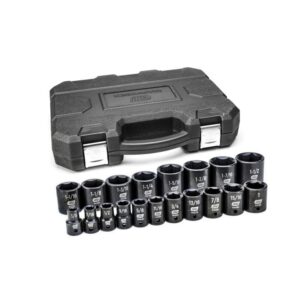 GEARWRENCH 19 Piece 1/2" Drive 6 PT Standard Impact SAE Socket Set 84932N