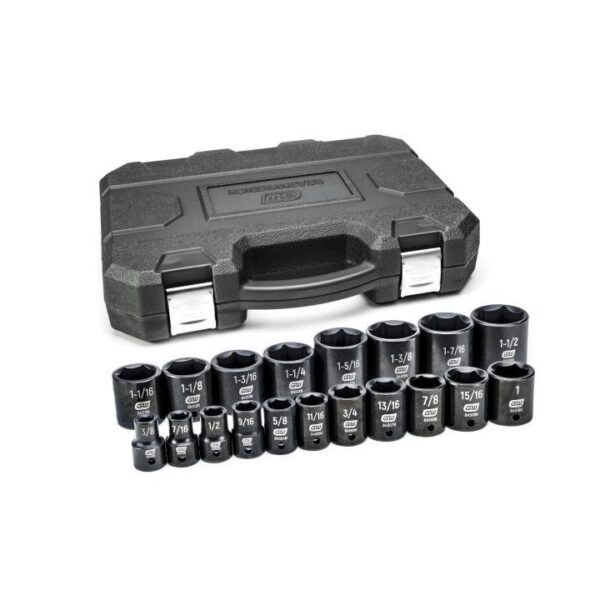 GEARWRENCH 19 Piece 1/2" Drive 6 PT Standard Impact SAE Socket Set 84932N